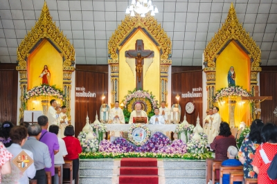 ฉลองวัดแม่พระมหาทุกข์ ท่าม่วง จ.กาญจนบุรี